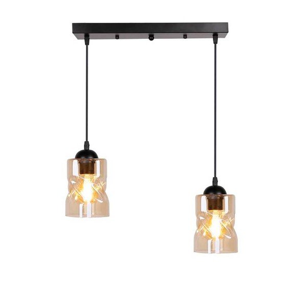 Fekete függőlámpa üveg búrával 10x44 cm Felis – Candellux Lighting-image-4