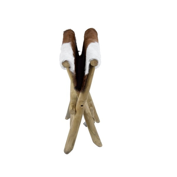 Barna teakfa ülőke Goatskin – Ego Dekor-image-2