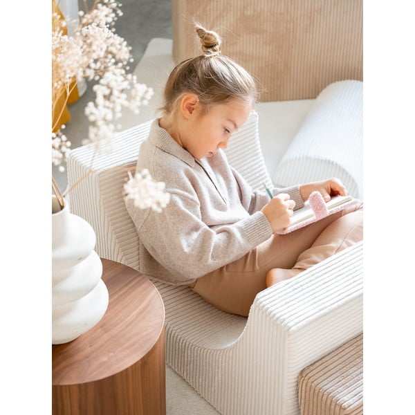 Krémszínű kordbársony habszivacs játszótér 3 db-os magasság 37 cm 75x49 cm Rainbow Montessori – Wigiwama-image-1