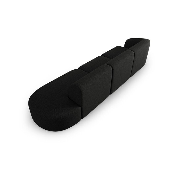 Fekete zsenília kanapé, bal oldali 311 cm Paolo – Milo Casa-image-3