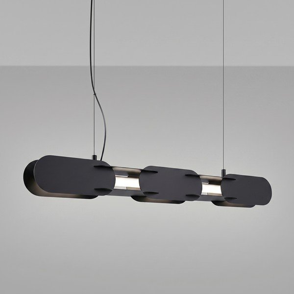 Fekete fém LED függőlámpa CHAIN – Thoro-image-1