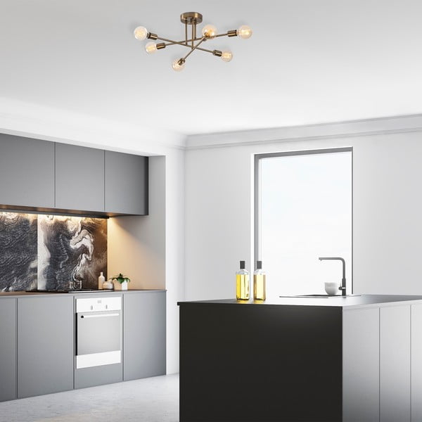 Aranyszínű mennyezeti lámpa 64x64 cm Flower – Opviq lights-image-1