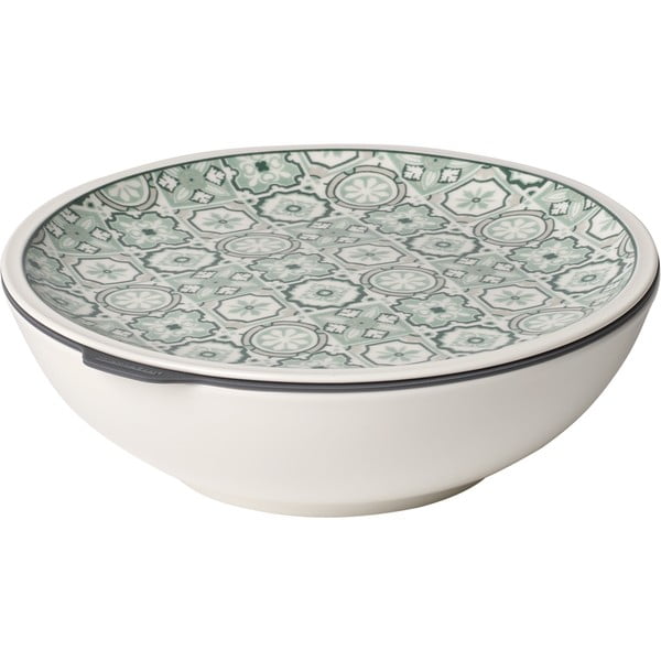 Like To Go zöld-fehér porcelán ételtartó doboz, ø 21 cm - Villeroy & Boch