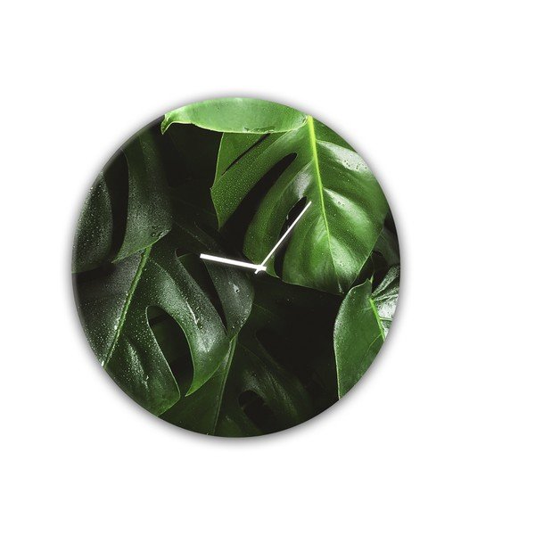Glassclock Monstera falióra, ⌀ 30 cm - Styler-image-2