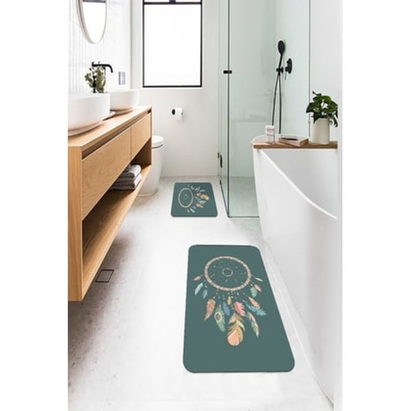 Zöld fürdőszobai kilépő szett 2 db-os 60x100 cm – Mila Home-image-1