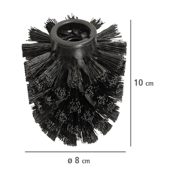 Fekete műanyag tartalék WC-kefe fej szett 10 db-os Ø8cm – Wenko-image-3