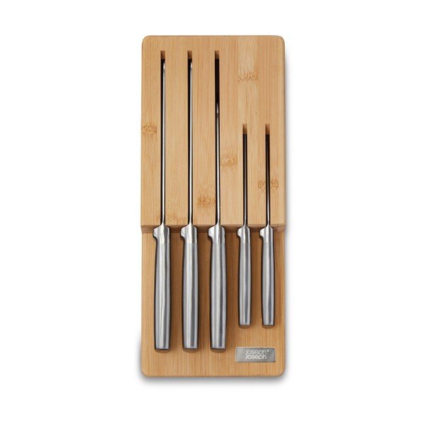 Rozsdamentes acél kés készlet tartóval 5 db-os Elevate Bamboo – Joseph Joseph