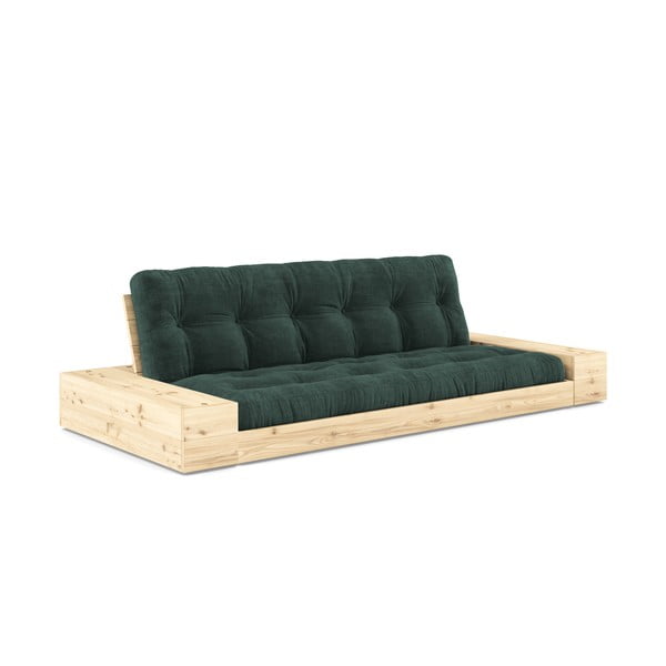 Sötétzöld kordbársony kinyitható kanapé 244 cm Base – Karup Design
