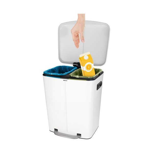 Fehér pedálos dupla szemetes, 2 x 20 l - Wenko-image-1