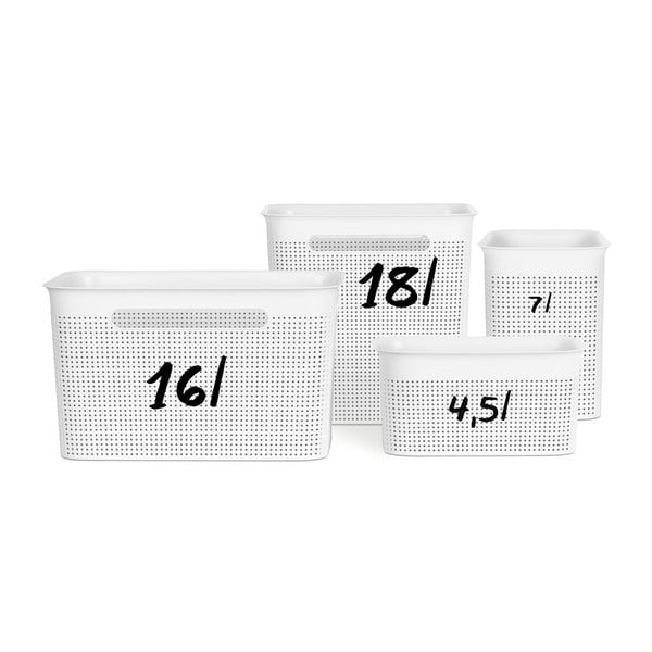 Fehér tárolókosár újrahasznosított műanyagból Brisen - Rotho-image-2