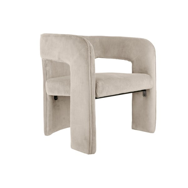 Bézs kordbársony fotel Vigor – Leitmotiv