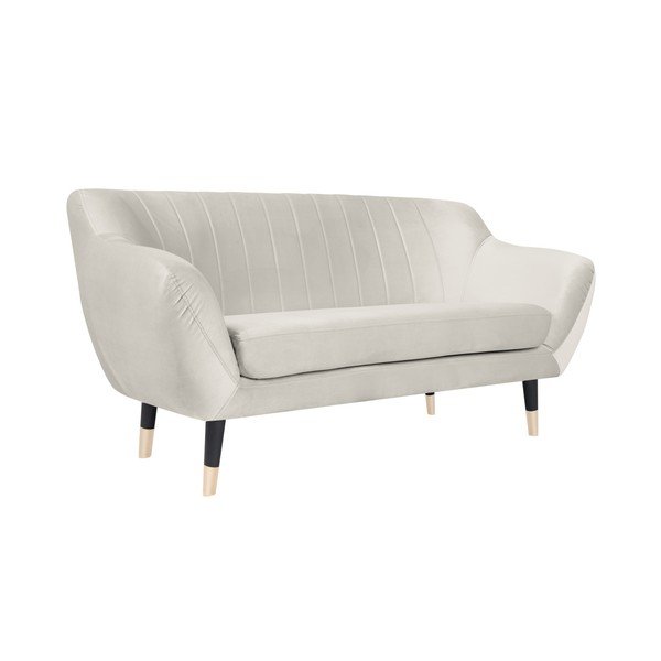 Benito krémszínű kanapé fekete lábakkal, 158 cm, 158 cm 188 cm - Mazzini Sofas-image-2