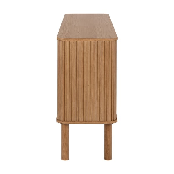 Natúr színű alacsony komód tolóajtóval, tölgyfa dekorral 160x80 cm Langley – Actona-image-3