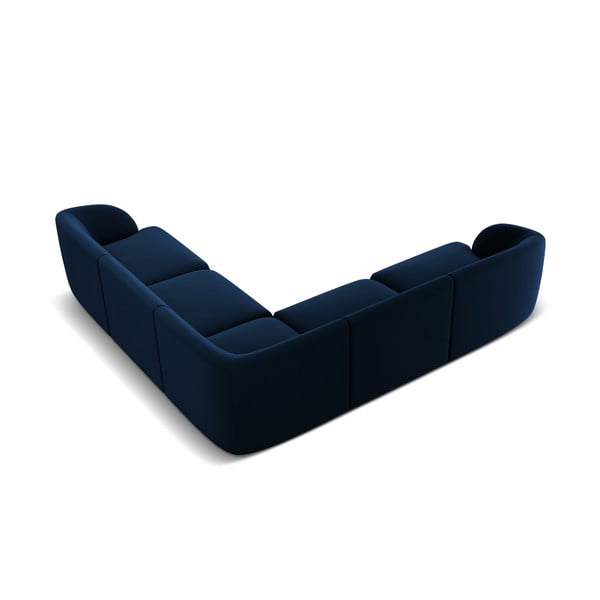 Kék bársony sarokkanapé Miley - Micadoni Home-image-3