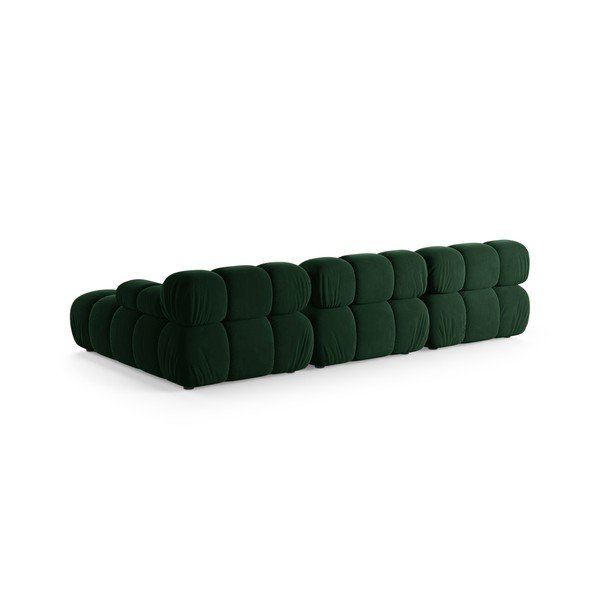 Sötétzöld bársony moduláris sarokkanapé (jobb oldali-heverő résszel) – Micadoni -image-3