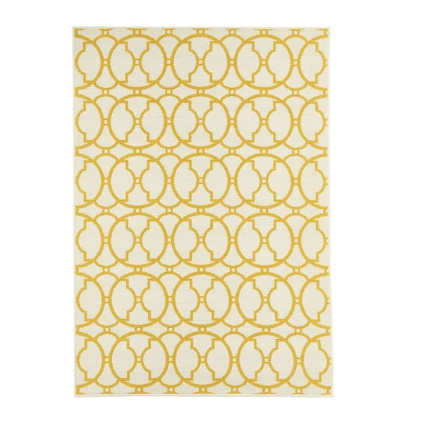 Interlaced bézs-sárga kültéri szőnyeg, 160 x 230 cm - Floorita