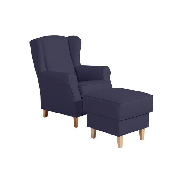 Lorris Leather Dark Blue sötétkék műbőr lábtartó - Max Winzer-image-1