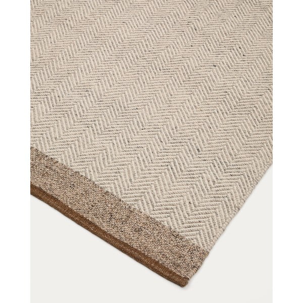 Bézs kétoldalas kézi szövésű gyapjú szőnyeg 200x300 cm Nifelia – Kave Home-image-3