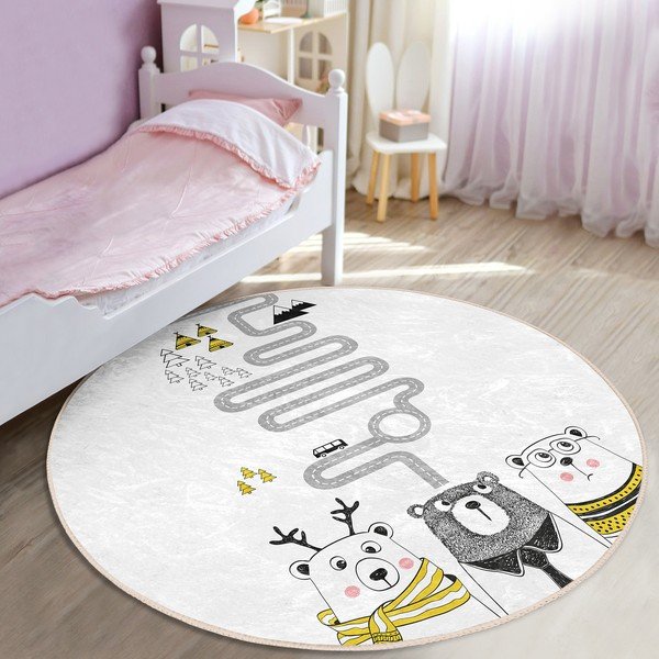 Fehér gyerek szőnyeg ø 100 cm Comfort – Mila Home-image-1