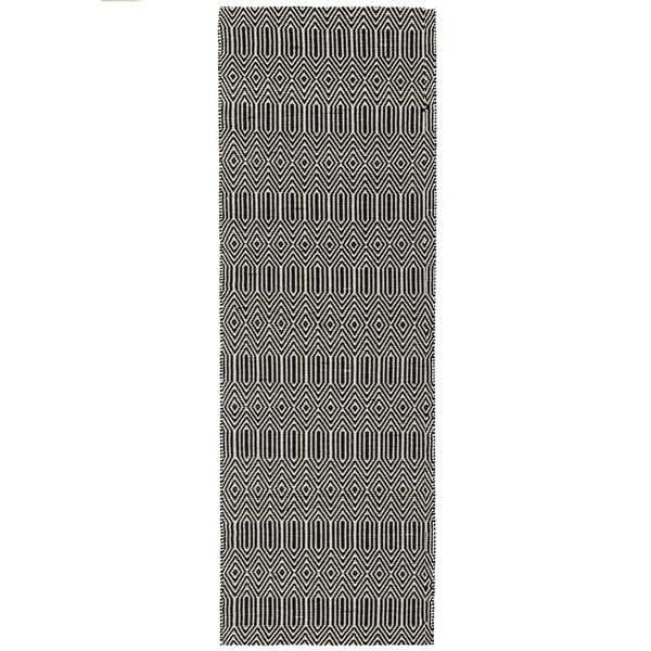 Fekete gyapjú futószőnyeg 66x200 cm Sloan – Asiatic Carpets