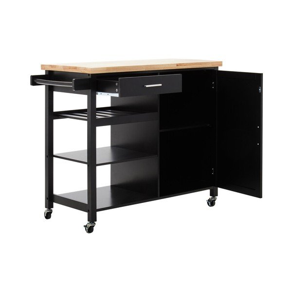 Kaucsukfa gurulós konyhasziget 48x105 cm Frankfurt – Premier Housewares-image-4