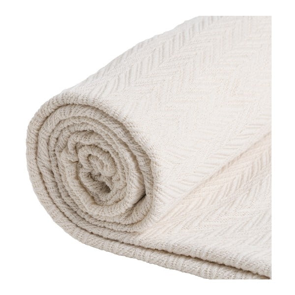 Krémszínű újrahasznosított pamut ágytakaró 180x260 cm Spike – Ixia-image-4