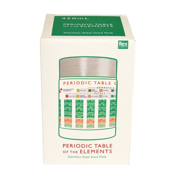 Krémszínű-ezüstszínű ételtartó gyerek termosz 450 ml Periodic Table – Rex London-image-3