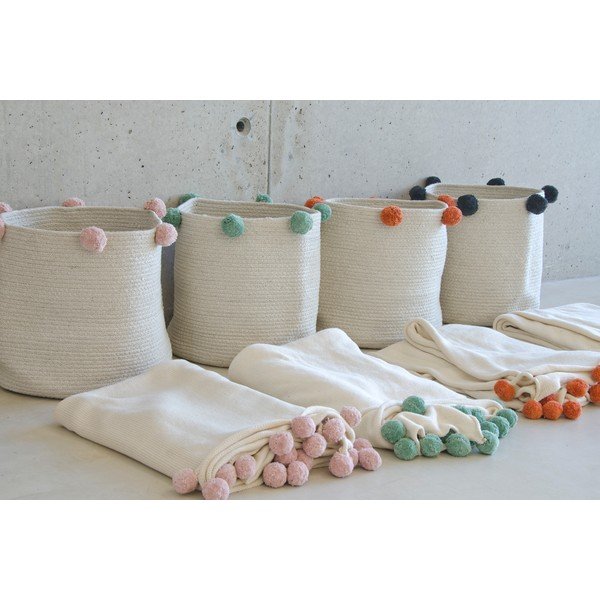 Krémszínű textil játéktároló kosár ø 30x30 cm Bubbly – Lorena Canals-image-3