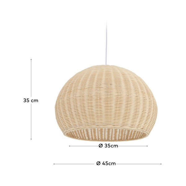 Natúr színű rattan lámpabúra ø 45 cm Deyarina – Kave Home-image-3