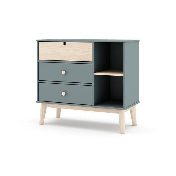 Szürkészöld gyerek komód 90x81x40 cm Estefania – Marckeric-image-2
