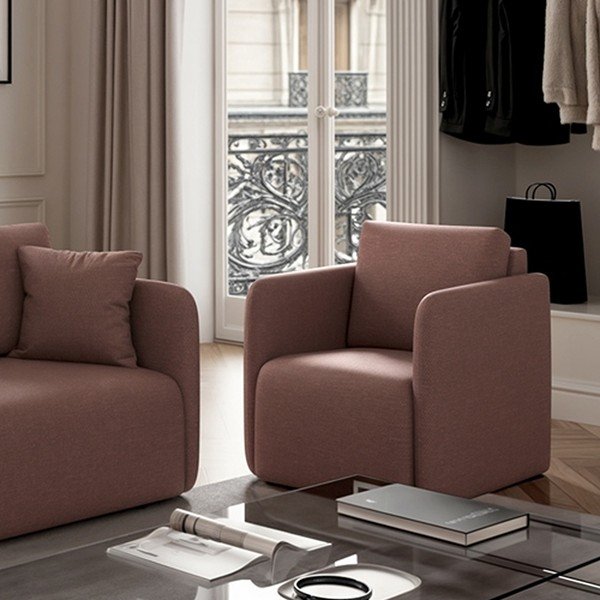 Rózsaszín fotel Chaum – Rodier-image-3