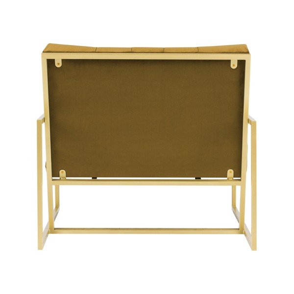 Bono mustársárga fotel aranyszínű konstrukcióval - Mazzini Sofas-image-4