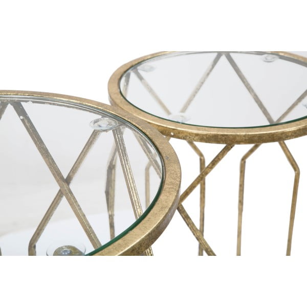 Kerek tárolóasztal szett üveg asztallappal, 3 db-os ø 32 cm Tunisi – Mauro Ferretti-image-3