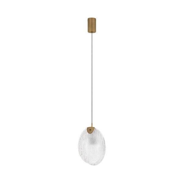 Sárgaréz színű acél LED függőlámpa üveg búrával Shelina – Nova Luce