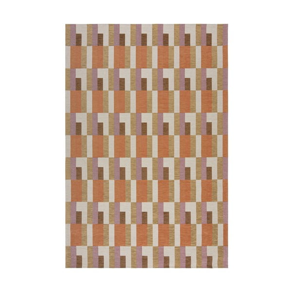 Narancssárga-natúr színű szőnyeg 120x170 cm Riley Block Geo – Flair Rugs