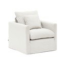 Fehér len fotel Nora – Kave Home