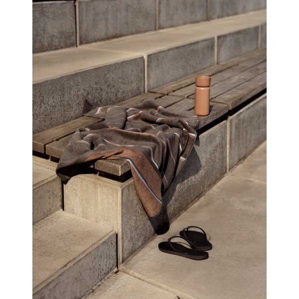 Barna-bézs pamut fürdőlepedő 70x140 cm Sauna – Zone-image-4