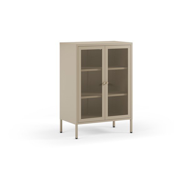 Krémszínű fém szekrény 70x100x40 cm Fayna – Marckeric-image-3