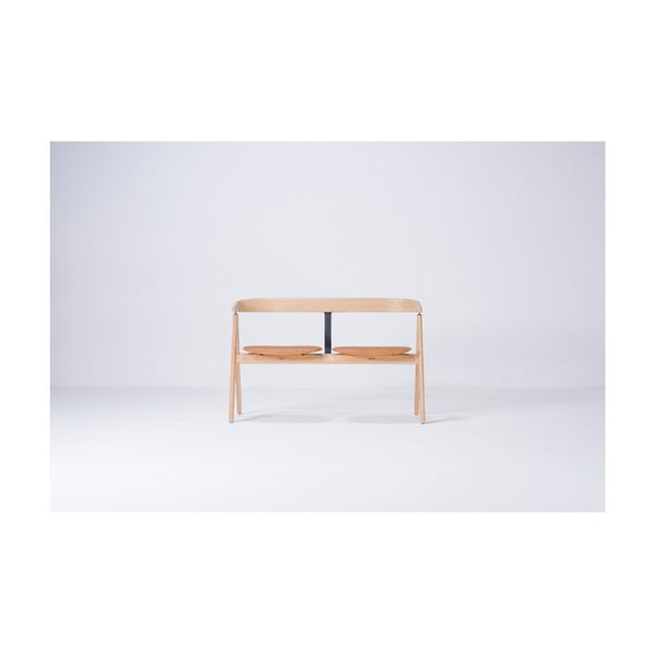 Ava tölgyfa pad bőr ülőkével - Gazzda-image-1