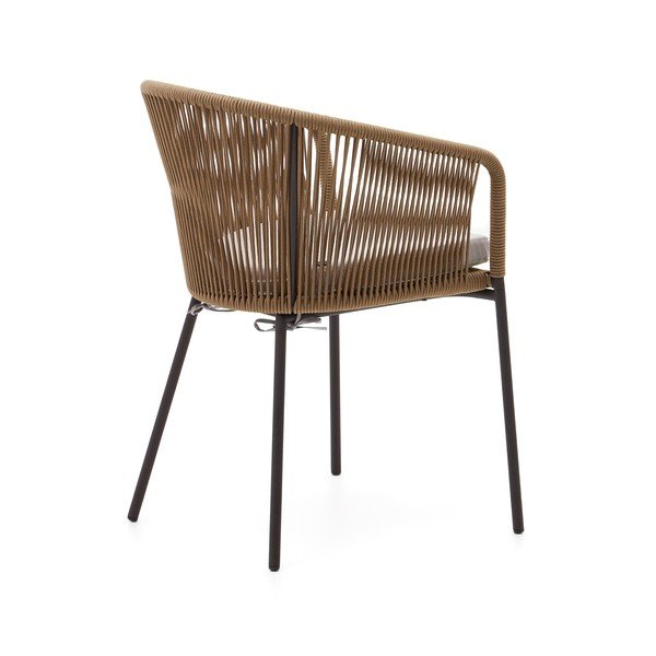 Bézs fém-párnázott kerti szék Yanet – Kave Home-image-4