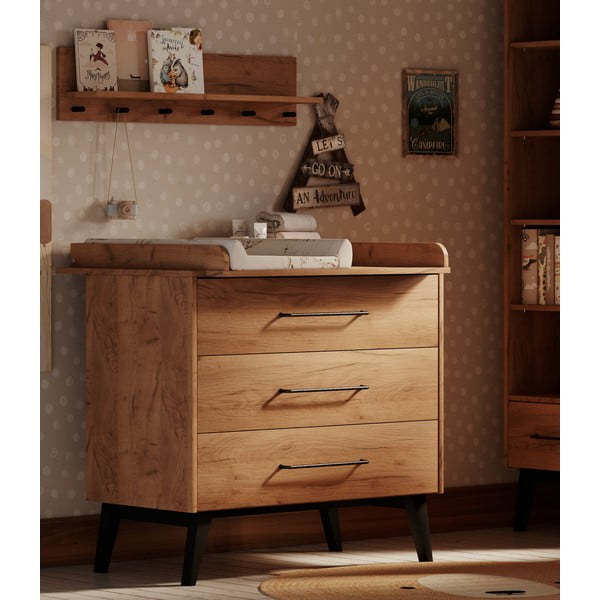 Natúr színű pelenkázó feltét bükkfa dekorral Retro – Pinio-image-4