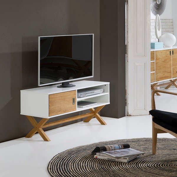 Leidi fehér TV-állvány, 110 x 52 cm - Marckeric-image-1