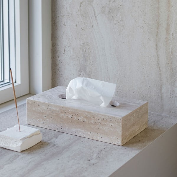 Kő zsebkendőtartó Travertine – Mette Ditmer Denmark-image-1