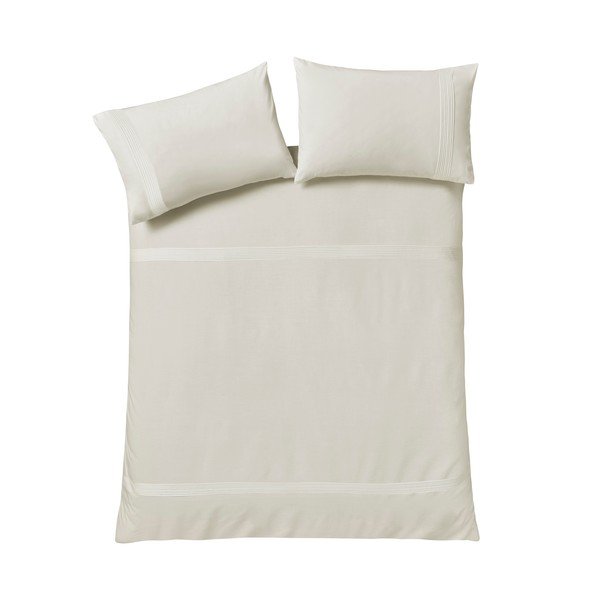 Krémszínű egyszemélyes ágyneműhuzat 135x200 cm Pintuck Easy Iron Percale – Catherine Lansfield