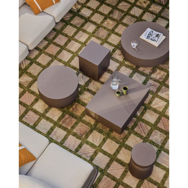 Beton kerti dohányzóasztal 60x80 cm Rustella – Kave Home-image-2