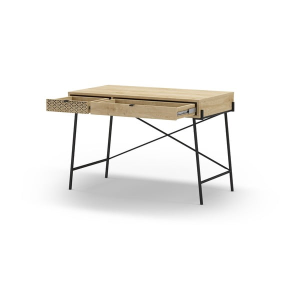 Íróasztal tölgyfa dekorral 60x110 cm Ecrin – Marckeric-image-4