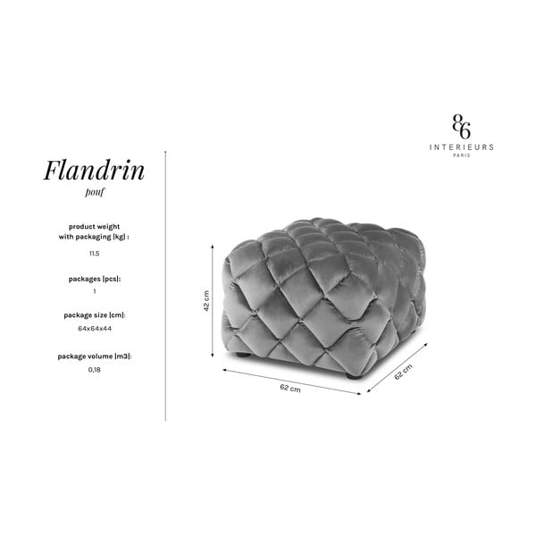 Sötétkék bársony puff Flandrin – Interieurs 86-image-4