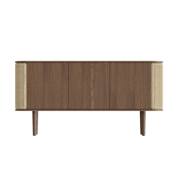 Barna-natúr színű alacsony komód tölgyfa dekorral 150x75 cm Treasures – UMAGE-image-3