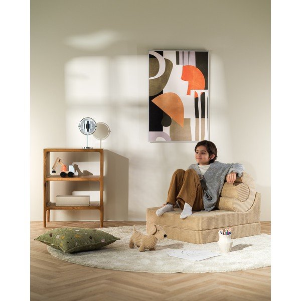 Világosbarna kordbársony gyerek fotel Flipster – Wigiwama-image-3