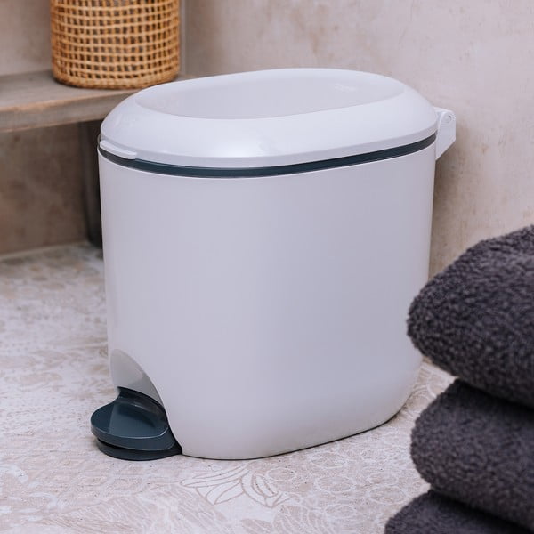 Fehér műanyag pedálos szemetes 3,5 l Mode – Addis-image-1